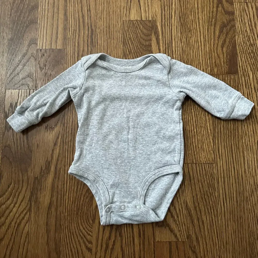 Carter’s long sleeve onesie bundle - stripes and solids, size 3 month (set of 4)